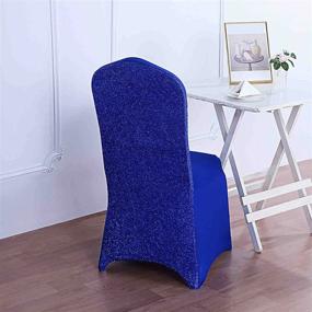 img 3 attached to Glitzy Royal Blue Spandex Chair Cover For Weddings & Banquets - Efavormart