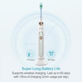 img 2 attached to Sonic Rechargeable Toothbrush With 7 Brushing Modes And Timer, 8 Hours Battery Life - GiniHome