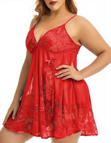 img 1 attached to Plus Size Women'S Lace Babydoll Sleepwear: Sexy And Comfortable Mesh Chemise