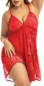 img 2 attached to Plus Size Women'S Lace Babydoll Sleepwear: Sexy And Comfortable Mesh Chemise