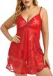 plus size women's lace babydoll sleepwear: sexy and comfortable mesh chemise logo
