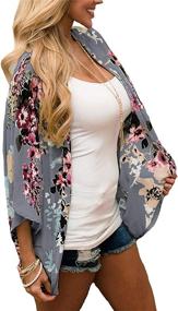 img 2 attached to 🌸 Chic Floral Chiffon Swimsuit Cardigans for Women's Beachwear