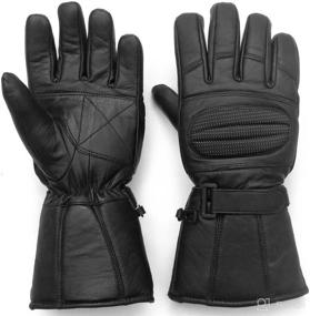 img 1 attached to 🧤 Men's Heavy Duty Winter Biker Gloves, Windproof Motorcycle Gauntlet Leather Gloves (M)