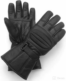 img 3 attached to 🧤 Men's Heavy Duty Winter Biker Gloves, Windproof Motorcycle Gauntlet Leather Gloves (M)