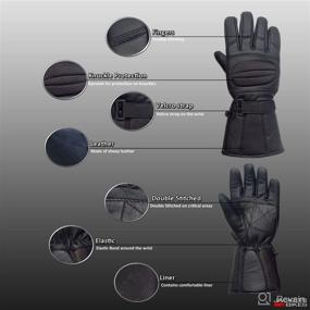 img 2 attached to 🧤 Men's Heavy Duty Winter Biker Gloves, Windproof Motorcycle Gauntlet Leather Gloves (M)