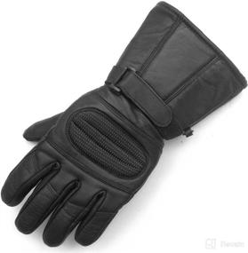 img 4 attached to 🧤 Men's Heavy Duty Winter Biker Gloves, Windproof Motorcycle Gauntlet Leather Gloves (M)