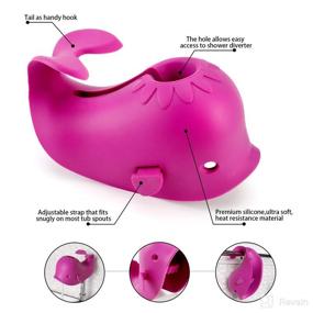 img 2 attached to 🐳 Artoflifer Baby Bath Spout Cover Bundle - Purple Whale Faucet Extender & Wind Up Turtle Faucet Cover Set - Soft Silicone Spout Protector for Baby Bathtub - Protects Purple