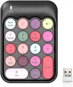 img 4 attached to FELICON 2.4G Wireless Numeric Keypad 18 Keys Mini Silent Number Pad USB Receiver Financial Accounting Keyboard Extensions For Laptop Desktop PC Pro - Black Mix