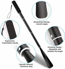 img 2 attached to Retractable Aluminum Shoe Horn: Long-Handled Shoe Horn For Men, Women, Kids, And Seniors – 14.5 To 37 Inches – From JJDPARTS