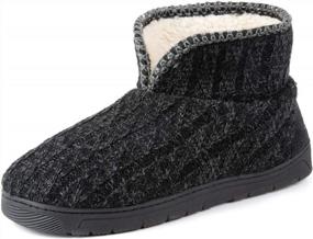 img 4 attached to Men'S Memory Foam Bootie Slipper With Sweater Knit Upper - RockDove