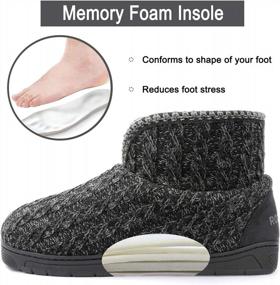 img 2 attached to Men'S Memory Foam Bootie Slipper With Sweater Knit Upper - RockDove