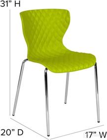 img 3 attached to 🪑 Flash Furniture Lowell Citrus Green Stack Chair: Sleek Contemporary Design for Efficient Stacking