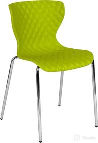 img 4 attached to 🪑 Flash Furniture Lowell Citrus Green Stack Chair: Sleek Contemporary Design for Efficient Stacking