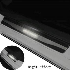 img 1 attached to 🔥 Boltry Fashion Style Stainless Steel LED Door Sill Scuff Plate Guard Sills Protector Trim Accessories 4PCS for Honda 10th Accord 2018 2019 2020 (White Light): A Chic and Practical Addition for Your Honda Accord