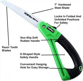 img 3 attached to WilFiks 7" Folding Saw - Razor Sharp Blade For Gardening, Pruning, Trimming, Camping, Hiking, Hunting & Cutting Wood/Drywall - NonSlip D-Shaped Handle