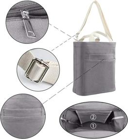 img 1 attached to Versatile And Spacious Canvas Tote Bag With Detachable Shoulder Strap For Casual Work And Daily Use
