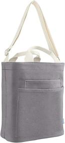 img 4 attached to Versatile And Spacious Canvas Tote Bag With Detachable Shoulder Strap For Casual Work And Daily Use