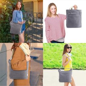 img 3 attached to Versatile And Spacious Canvas Tote Bag With Detachable Shoulder Strap For Casual Work And Daily Use