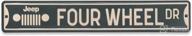 jeep 4x4 street sign by open road brands - metal garage, man cave, or shop sign for jeep enthusiasts logo