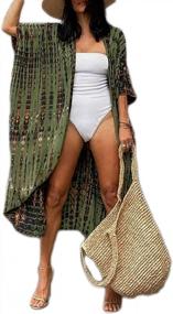 img 4 attached to Women'S Stylish Tie Dye Long Kimono Swimsuit Cover Up With Open Front By Bsubseach