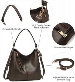 img 1 attached to Realer Women'S Hobo Handbag - Вместительный кошелек из искусственной кожи с ремешком через плечо