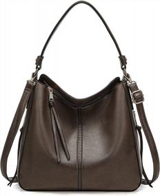 img 4 attached to Realer Women'S Hobo Handbag - Вместительный кошелек из искусственной кожи с ремешком через плечо