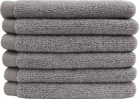 img 2 attached to Quick-Dry Ash Washcloth Towel Set With Flat Loop Design By Everplush, 6-Piece