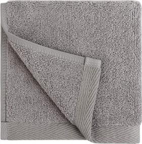 img 3 attached to Quick-Dry Ash Washcloth Towel Set With Flat Loop Design By Everplush, 6-Piece