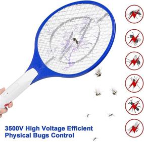 img 1 attached to XUELI Bug Zapper: 3500Volt Electric Fly Swatter with Rechargeable Racket, Safe to Touch Mesh Net - Perfect Indoor & Outdoor Pest Control. Includes USB Charger.