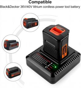 img 2 attached to 🔋 Energup 3.0Ah 40V Replacement Black Decker LBX2040 Lithium Battery with Fast Charger LCS40 LCS36