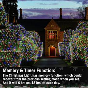 img 1 attached to Multicolor Christmas Net Lights 360 LEDs 13Ft X 6.6Ft Outdoor Mesh Waterproof 8 Modes & Timer Remote Plug-In Net Fairy Lights For Bushes Garden Party Wedding Holiday