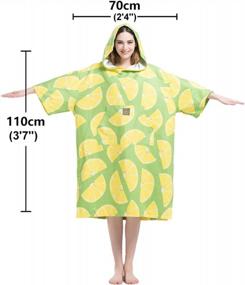 img 3 attached to Surf Poncho Wetsuit Changing Robe Towel With Hood And Pocket For Swimmers, One Size Fits All