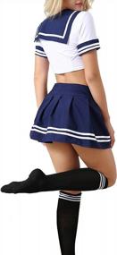 img 1 attached to Sailor-Style School Girl Cosplay Lingerie Mini Suit With Stockings | Oludkeph Outfit