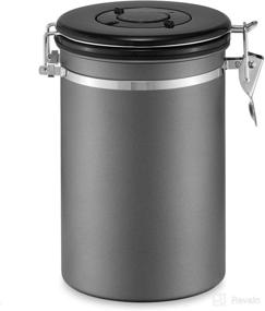 img 3 attached to ☕️ Bretani 24 oz. Stainless Steel Coffee Canister & Scoop Set - Airtight Storage Container for Beans & Grounds - Dark Gray