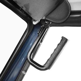 img 1 attached to 🚙 Hooke Road Jeep Wrangler TJ Front Grab Handles (1997-2006) - Sturdy Steel, Sleek Black Finish
