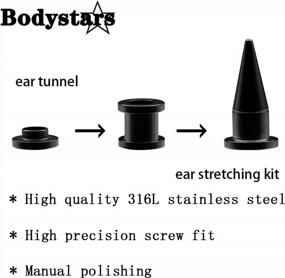 img 2 attached to Stainless Steel Ear Gauges Stretching Kit - Unisex 2-In-1 Screw Fit Taper Plug Piercing Set For Heavy Metal, Punk Rock, Tattoo, Street, And Daily Wear