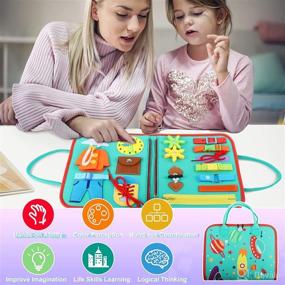 img 2 attached to 🎨 FASTSPOK Busy Board: Montessori Sensory Toys for Toddler Development and Fine Motor Skills, Perfect for Autism, Preschool Activities, and Educational Travel – Ideal Toys for Boys and Girls