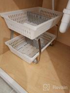 картинка 1 прикреплена к отзыву 🚿 Белый двухъярусный органайзер и хранилище под раковиной с перегородками - полка для ванной комнаты и корзины для шкафа от Dustin Ferguson