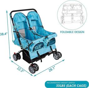 img 2 attached to Folding Elite Jogger Pet Stroller With 360° Rotating Front Wheel For Small Dogs, Cats, Kittens, And Puppies - Perfect For Easy Walks And Travel Carrying Of Small Animals By Livebest