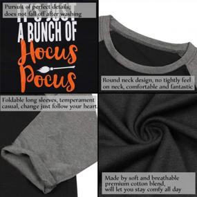 img 1 attached to Hocus Pocus Women'S Halloween Baseball Shirt - Sanderson Sisters Design On 3/4 Sleeve Raglan Top