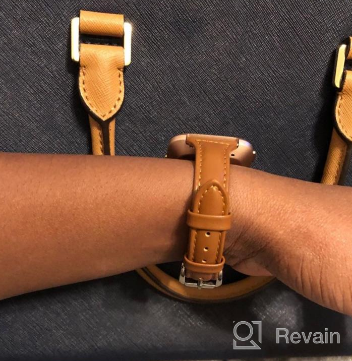 img 1 attached to bayite Genuine Leather Watch Bands for Fitbit Versa 2/Versa Lite/Versa - Stylish and Slim Replacement Straps for Women review by Matt Mosley