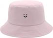 reversible cotton bucket hat with smile face embroidery - perfect for travel, beach and outdoor activities logo