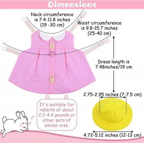 img 2 attached to Easter Pet Rabbit Dress & Accessories Set: Includes Mini Hat Bag, Rabbit Brooch & Escape-Proof Clothes For Rabbits, Guinea Pigs, Ferrets, Piggies & Kittens - 2 Sets In Yellow/Pink (Large Size)