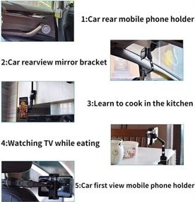 img 2 attached to 360° Car Rearview Mirror Phone Holder: Multifunctional 360 📱 Phone Mount Black - Universal Rotating Car Phone Holder Mount