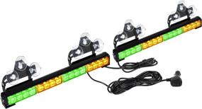 img 4 attached to ASPL 32LED 2x16.8-inch Emergency Flashing LED Traffic Advisor Strobe Light Bar with 26 Flash Patterns for Interior Safety Warning - Amber/Green