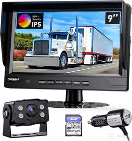 img 4 attached to 📸 DVKNM Ultimate 9-Inch IPS Monitor Full HD-DVR Recording, Car Truck RV Complete Backup Camera Kit, IP69K Waterproof Camera with Sharp Rear View, Split Image, included SD Card, Easy DIY Install