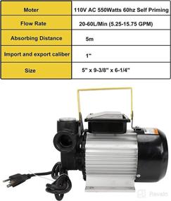 img 1 attached to Efficient Self-Priming 110V AC Oil Transfer Pump: Reliable Fuel Diesel Kerosene Biodiesel Pump with Hose & Nozzle - 16GPM