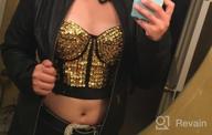 img 1 attached to Charmian Women'S Burlesque Fashion Beaded Sequins Push Up Crop Top Bustier Bra review by Carrie Williams