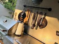 img 1 attached to Black Wall Mounted Pot Rack With 16 Hooks And Detachable Organizer For Pans, Lids, And Utensils - Toplife 39.4 Inches review by Jack Enhanced