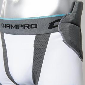img 3 attached to Футбольный пояс CHAMPRO Man-Up для взрослых: 7 встроенных накладок для усиленной защиты бедер, бедер, коленей и копчика